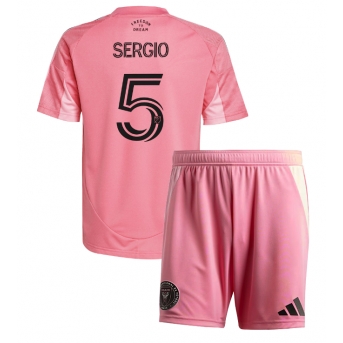 Billige Fotballdrakt Inter Miami Sergio Busquets #5 Replika Hjemmedraktsett Barn 2025-26 Kortermet (med bukser)